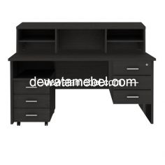 Meja Kantor Ukuran 160 - MD 1675 + MD H03 + MD M03 + MD RC 160 / Dark Oak